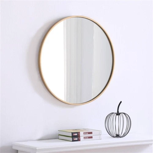 Elegant Decor Eternity 24" Round Metal Frame Mirror in Brass - Picture 5 of 8