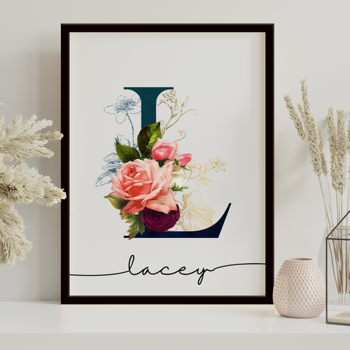 PERSONALISIERTES GEDENKEN GESCHENK GEBURTSTAG NAME ALPHABET HEIMDRUCK VINTAGE KUNST - Bild 28 von 55