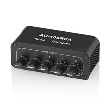 Mini 1-IN-5-OUT Audio Switcher Box HiFi Stereo RCA Audio Splitter / Selector