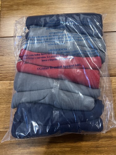 Gildan Men's Crew T-Shirts Multipack Style G1100 NavyCharcoalCardinal Red L - Picture 6 of 6