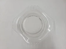 Vintage Clear Glass Tabletop Ashtray. Nice Condition. Unbranded