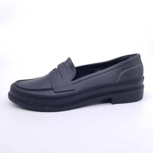 Hunter Loafer Women's 9 Black Penny Slip-On Shoes Rubber Matte Waterproof - Picture 2 of 10