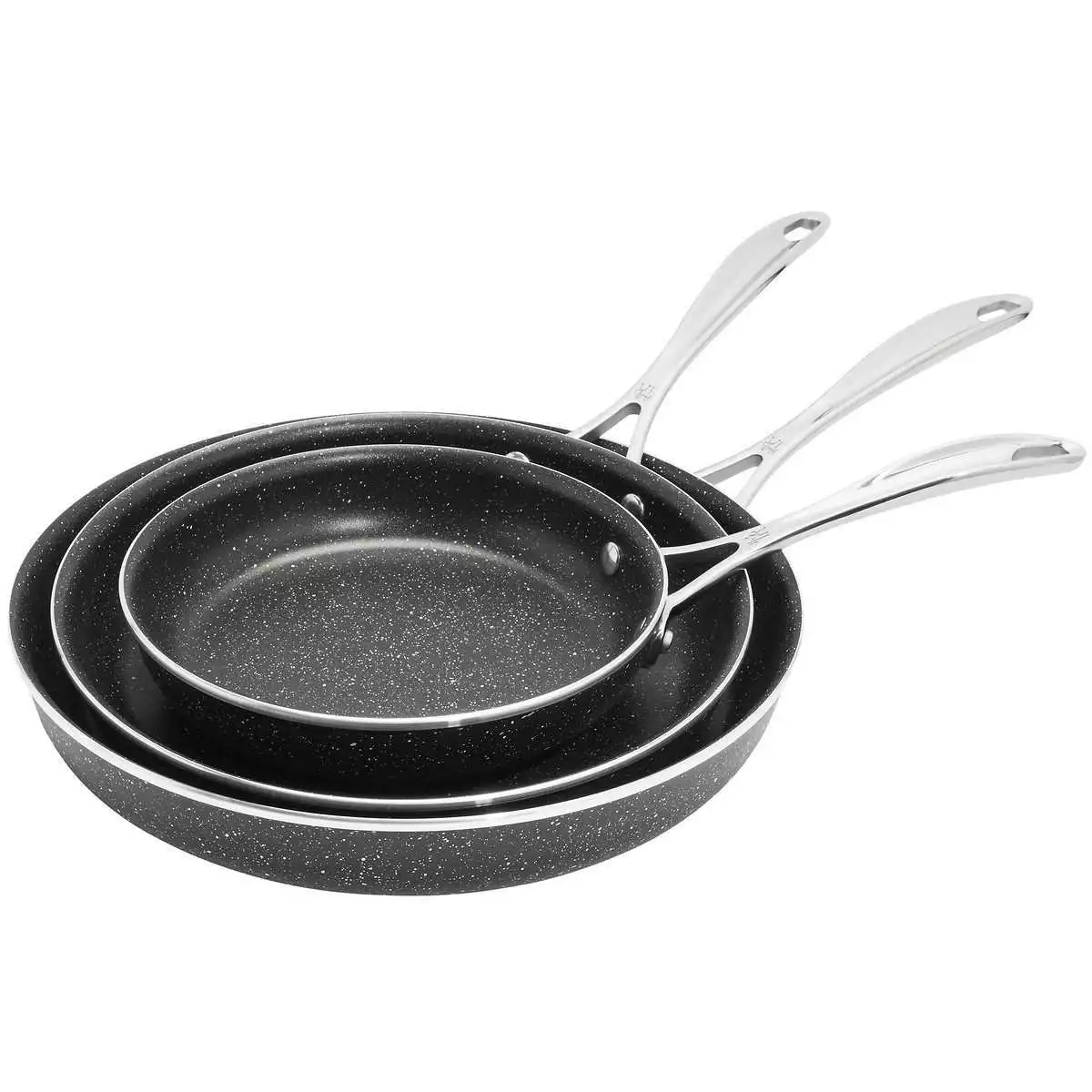 Henckels 3 Pc Capri Notte Granitium Durable Scratch Resistant Fry Pan Set