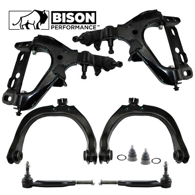 Bison Performance 8pc Front Control Arms Assemblies & Tie Rods Kit For Chevy GMC