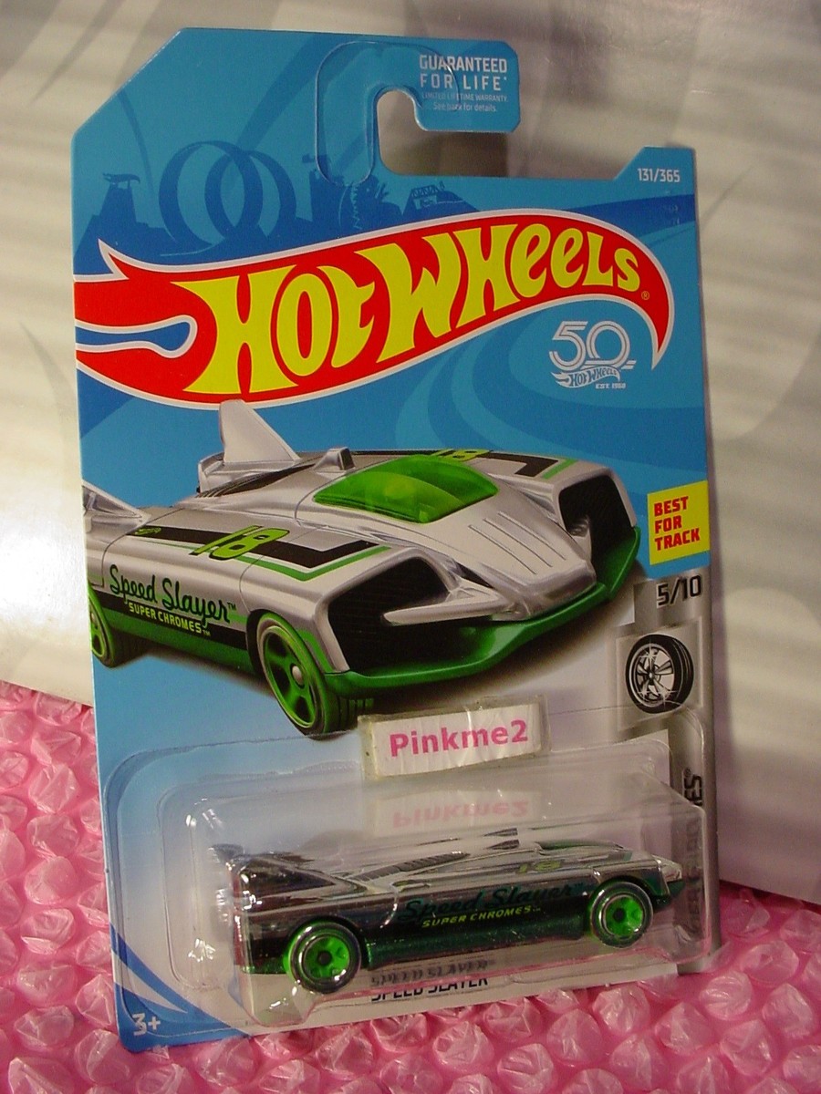 2018 Hot Wheels SPEED SLAYER #131 US 50✰chrome/green✨Super
