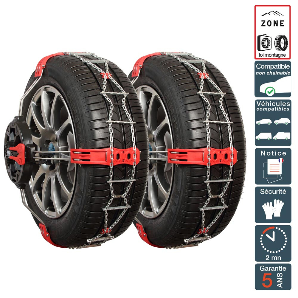 Chaîne neige pneu 205/40R18 frontale automatique antiderapante