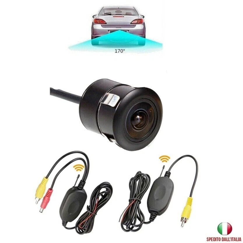 Telecamera Di Retromarcia Universale Per Auto - CCD, Angolo 170°, Visione Notturna A LED, Impermeabile IP68 (Colore: Argento) - 2