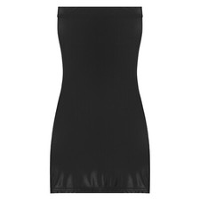 US Women's Oil Sleeveless Mini Tube Dress Smooth Strapless Short Pencil Dress