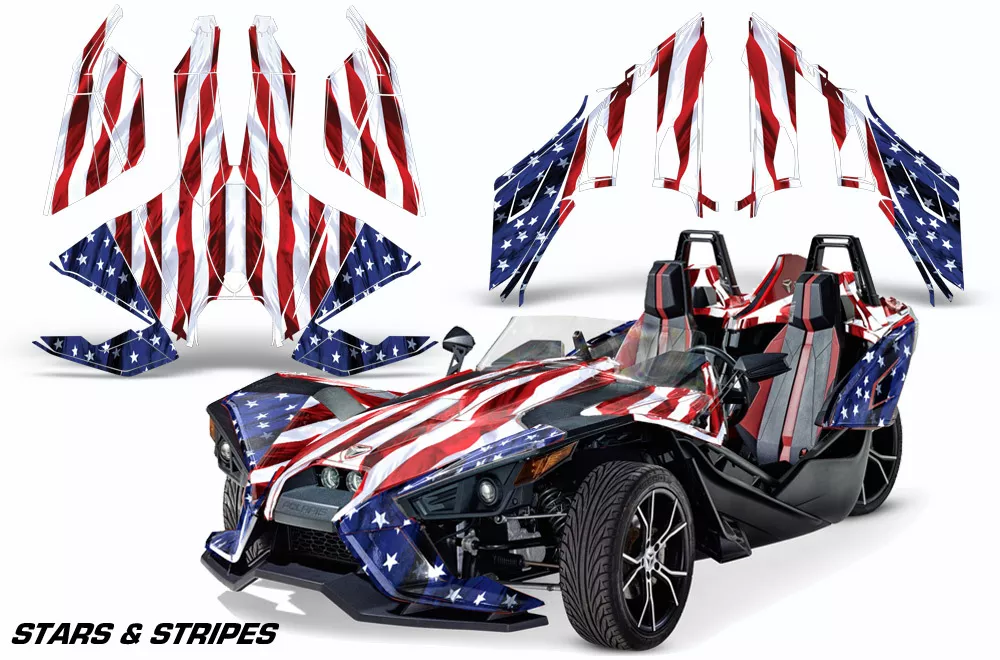 Roadster Graphics Kit Decal Wrap For Polaris Slingshot SL 2015 2016 USA FLAG