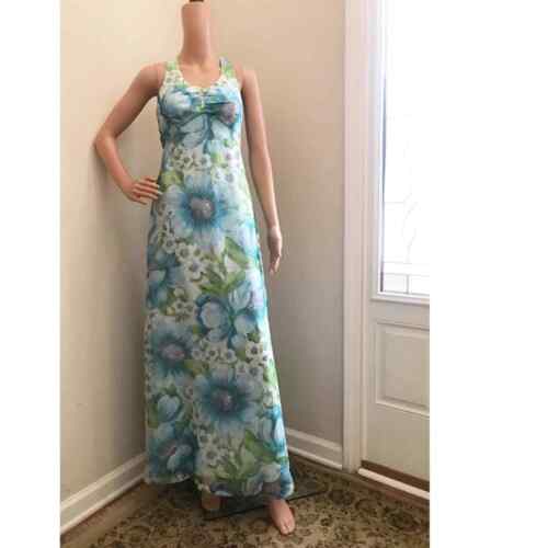 Vintage, Open Back Maxi Dress, Small - image 1