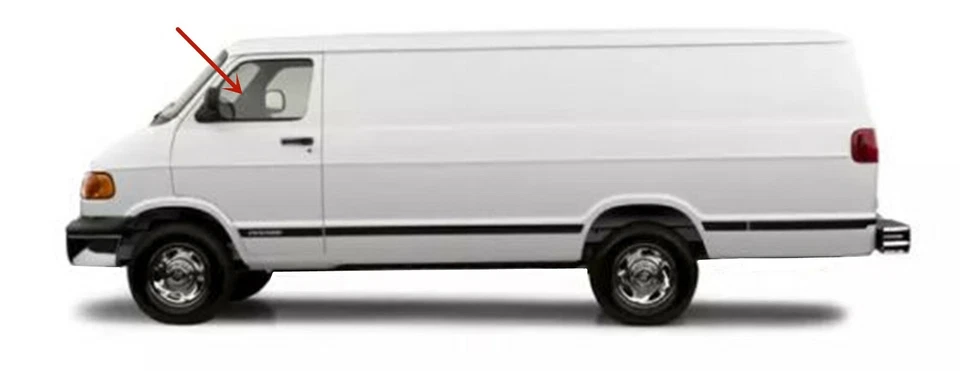 Fit 98-03 Dodge Ram Van Driver Side Left Front Door Glass Window 1500/2500/3500  - Image 2 of 4