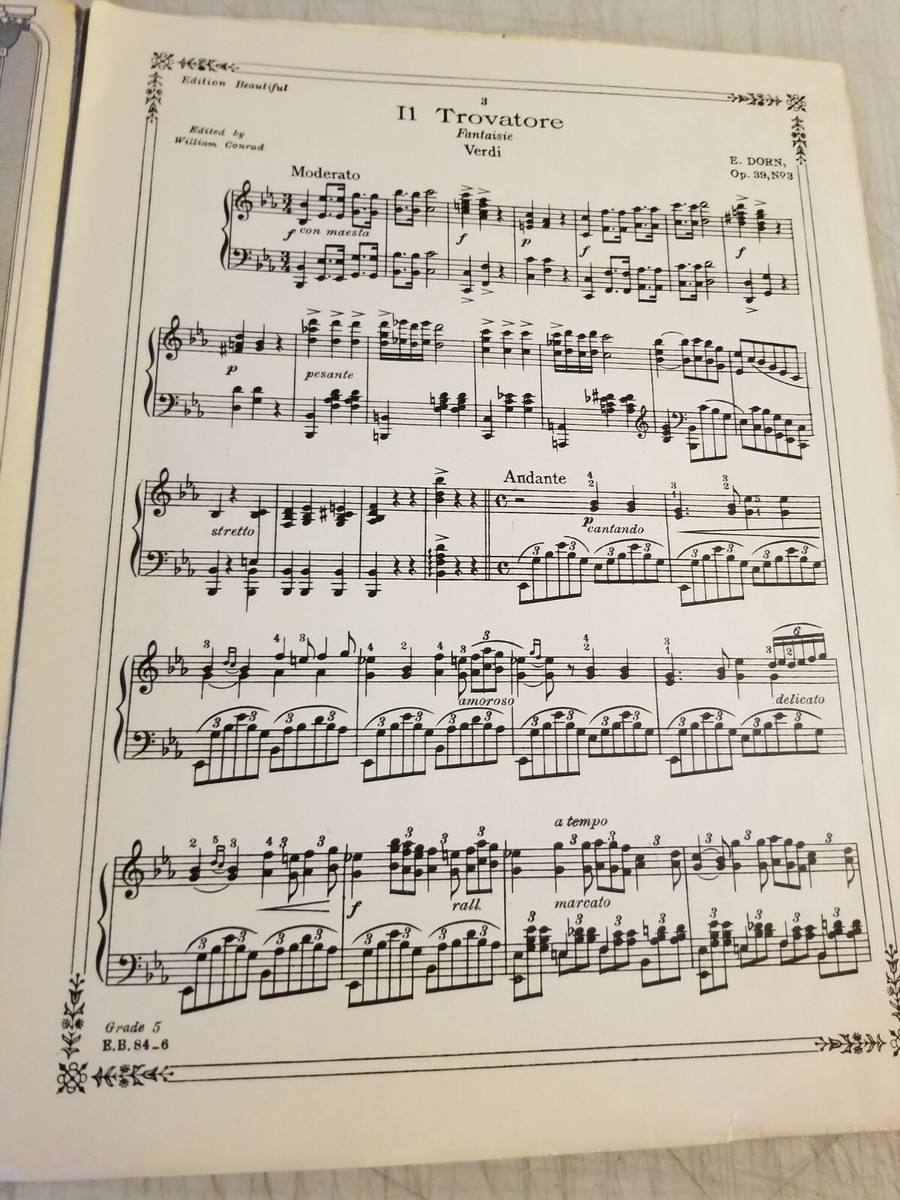 IL TROVATORE SHEET MUSIC VERDI | eBay