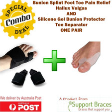 COMBO Bunion Splints Foot Toe Pain Relief Hallux Valgus Brace + Bunion Protect