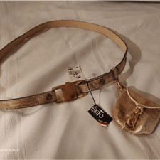 ExiTo Fashion Disney Parks Gold Leather Snake Belt