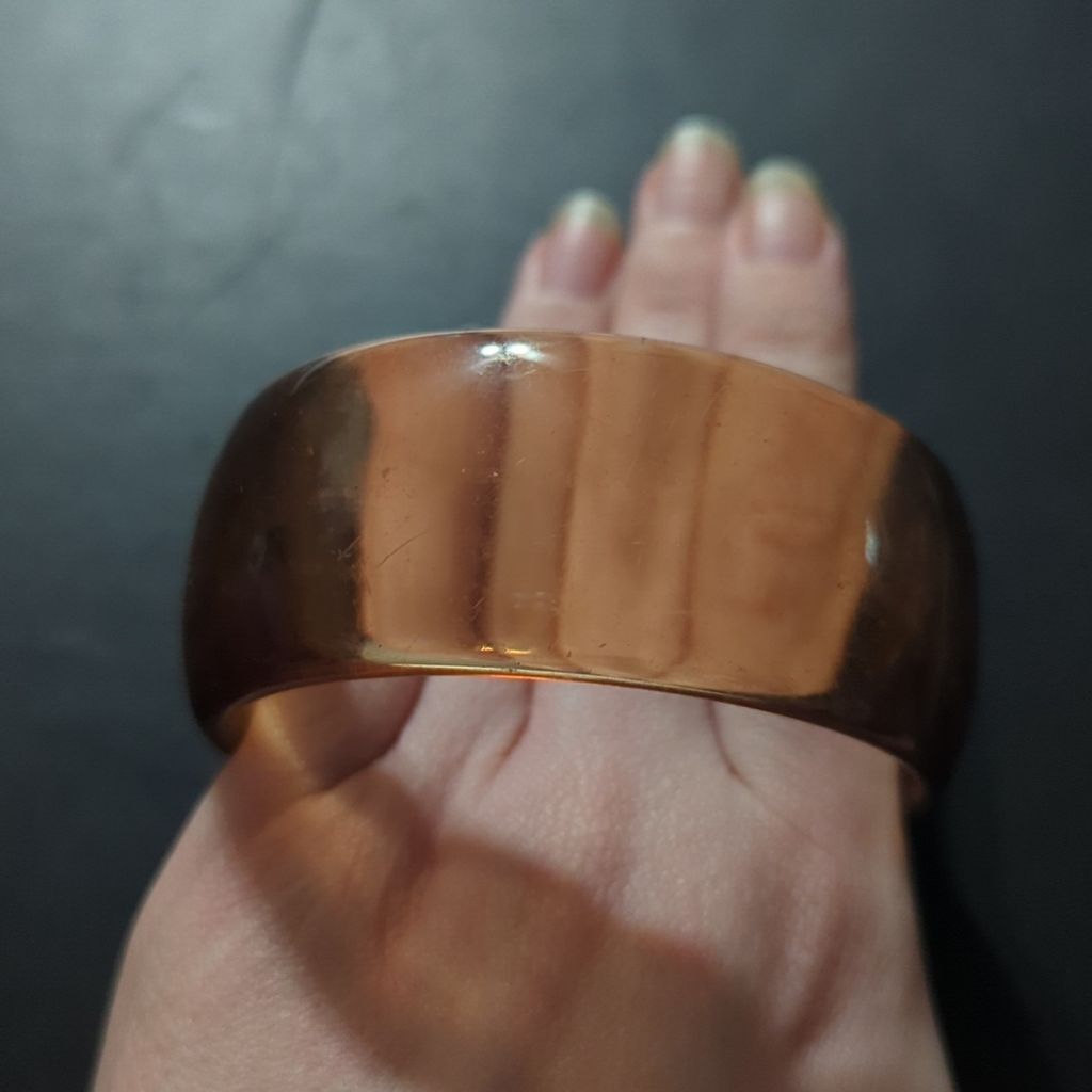 Translucent Brown Wide Bangle Statement Bracelet - image 1