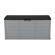 Gray 120gal Outdoor Storage Deck Box Large Bin Patio Garden 75-Gal Container