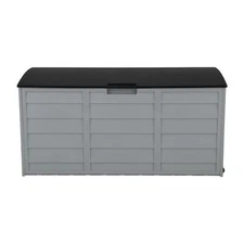 Gray 120gal Outdoor Storage Deck Box Large Bin Patio Garden 75-Gal Container