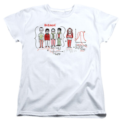 BIG BANG THEORY BAZINGA EQUATION Licensed Women & Junior Tee Shirt SM-2XL
