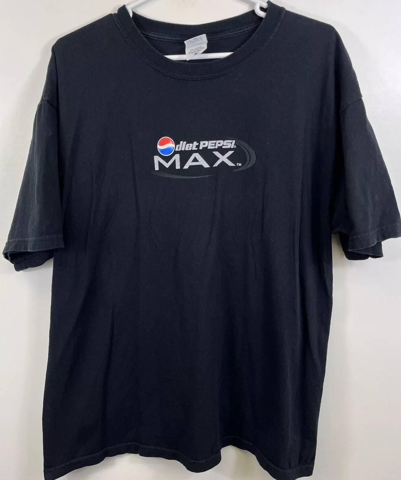 Vintage Y2K Diet Pepsi Max Black XL Tshirt Soda Pop Promo Tee