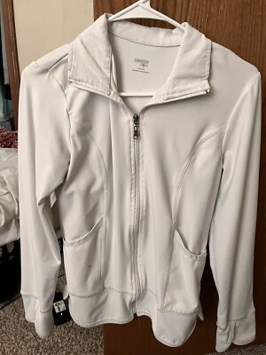 danskin STRETCH DOUBLE WEAVE JACKET ホワイト danskin STRETCH DOUBLE WEAVE JACKET ホワイト danskin STRETCH