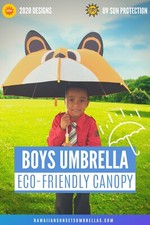  Kids Umbrellas UV Umbrella, Brown Bear with UPF50 Sun Protection  Eco Friendly