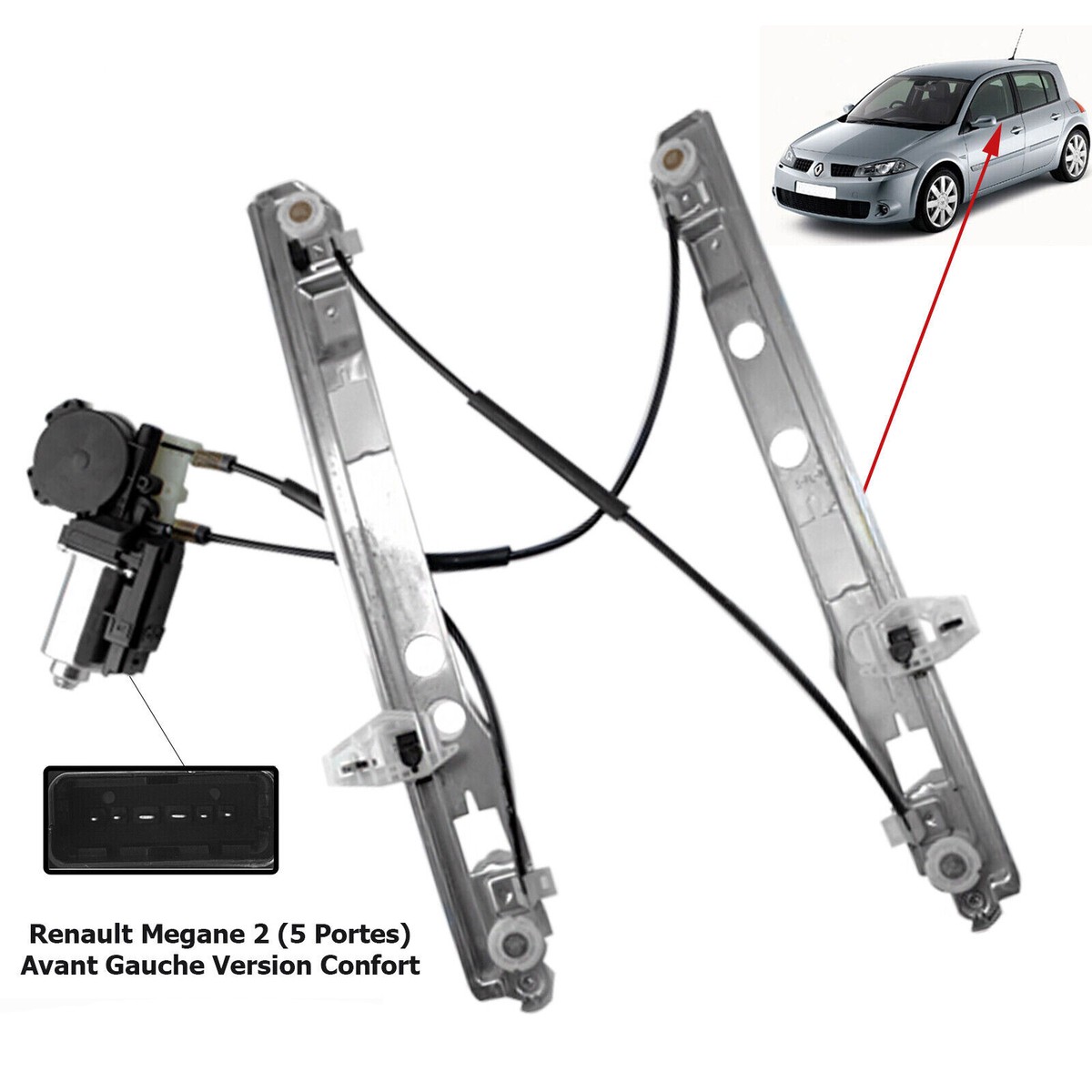 Mécanisme Lève-vitre Avant Gauche Renault Mégane 2 (2002-2008) - Sans Moteur - Neuf - STARKIT