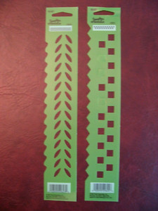 Lot of 2 Plaid Simply Stencils Border Stencils 29624 and 29623 Squares Leaves