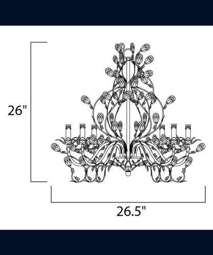 Maxim 2851 Gold Elegante 26"W 6-Light Chandelier Interior House Light Fixture - Picture 2 of 6