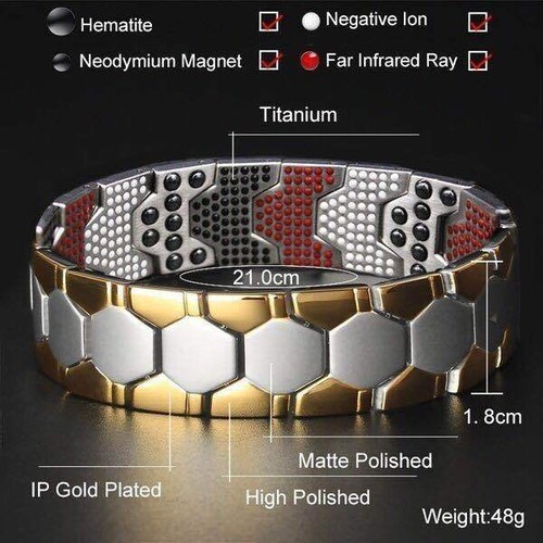Health Care Weight Loss Magnetic Therapy Bracelet Pain Relief Energy Men Gift - Picture 7 of 24