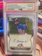 PSA 10 2023 Bowman Enmanuel Bonilla 1st Chrome Auto Blue Jays