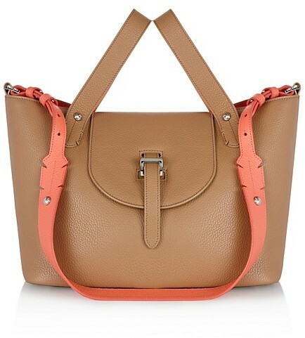Petit sacoche en cuir marron Meli Melo Thela Color Block pour femme - Photo 1/3
