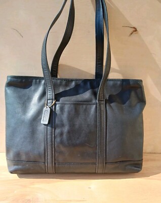 Vtg Coach Leather Tote Compartment Bag Market Laptop L9S-9400