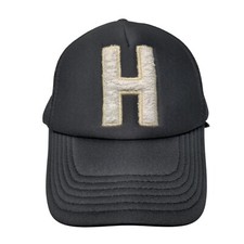 Letter H Snapback Mesh Back Trucker Hat Black OSFM Embroidered Otto
