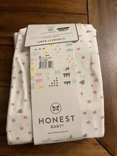 Honest Baby Organic Cotton Fitted Crib Sheet NEW Pink Purple Hearts Sustainable
