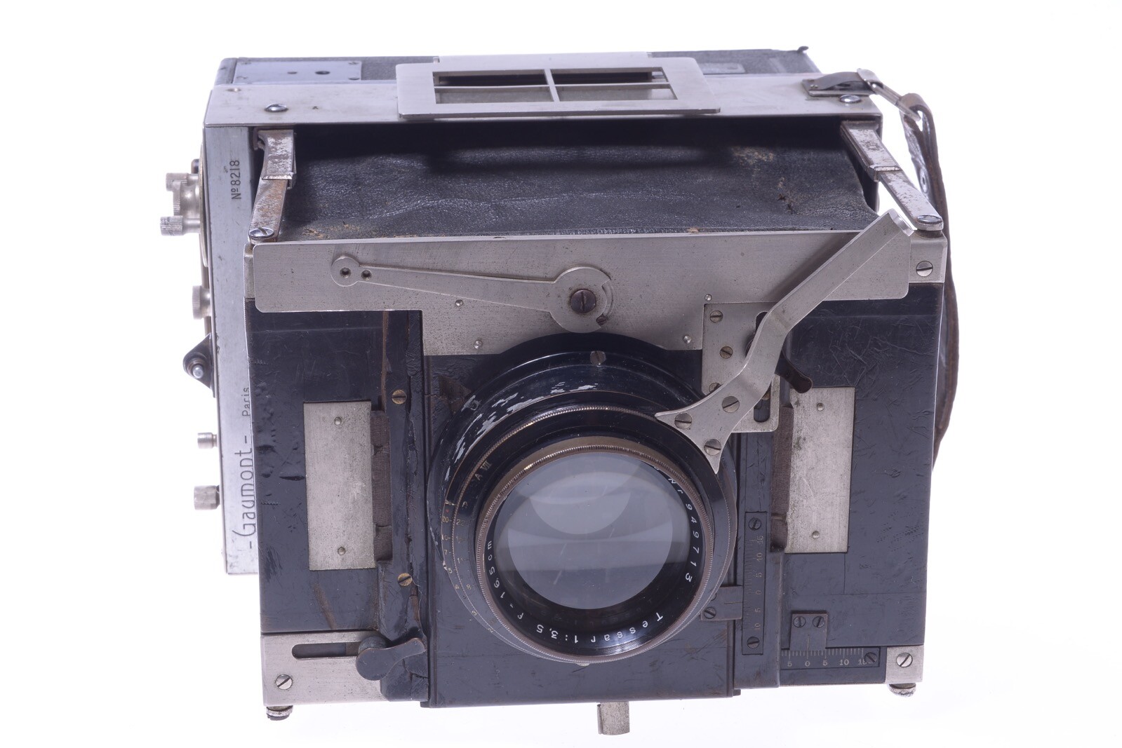 ✅ GAUMONT REPORTER 10X15CM GLASS PLATE CAMERA *READ* ZEISS TESSAR 165MM 3.5 LENS
