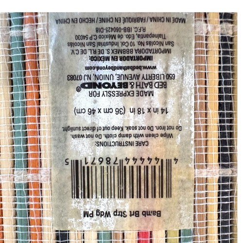 Natural Bamboo Wedge Placemats Set 4 Cross hatch Bed Bath & Beyond Retro MCM SEE - 第 5/14 張圖片