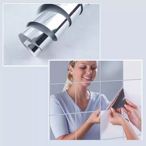 50x100cm Self Adhesive Mirror Wall Sticker Roll Cut Freely for Room Bathroom Dec - Picture 8 of 11