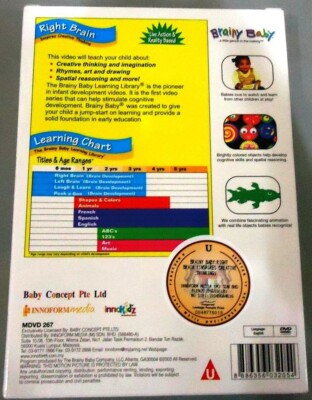 Brainy Baby Right Brain DVD Creative Thinking Malaysia Release Age