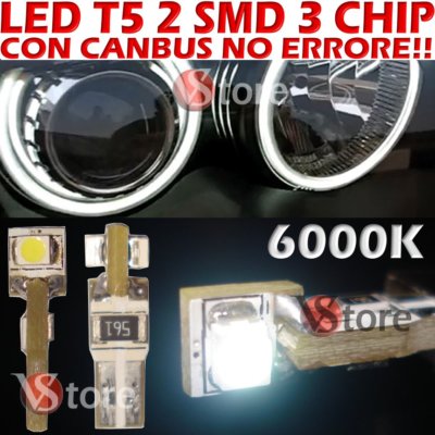 20 LED T5 3 SMD Chips weiß für Scheinwerfer ANGEL EYES CANBUS KEIN FEHLER für Depo FK