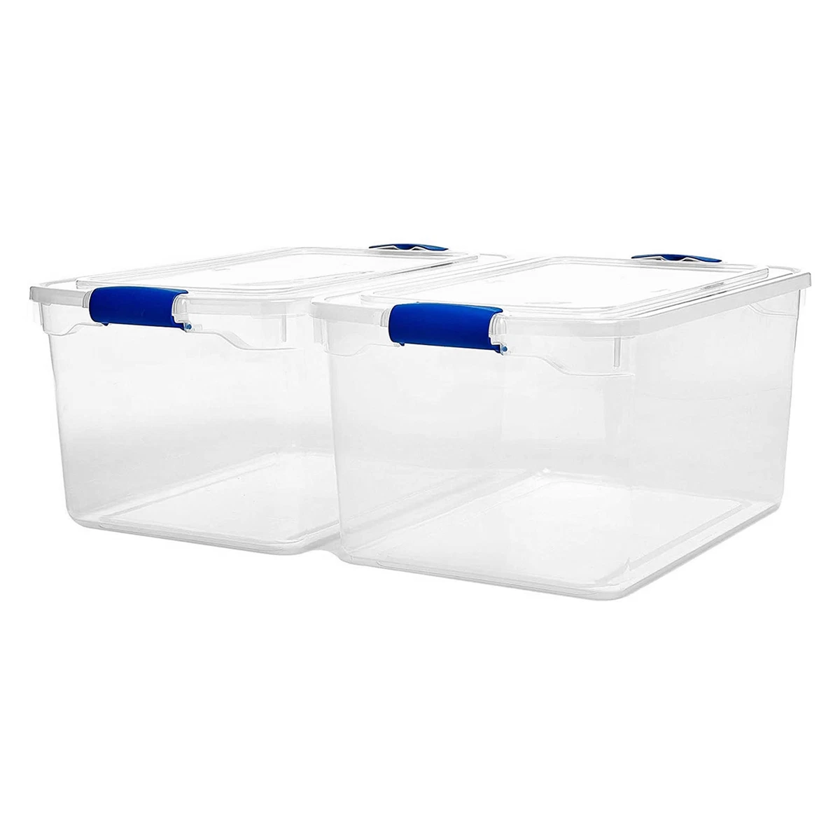 Hefty 6.5-qt Clear Storage Bin with Blue Lid 