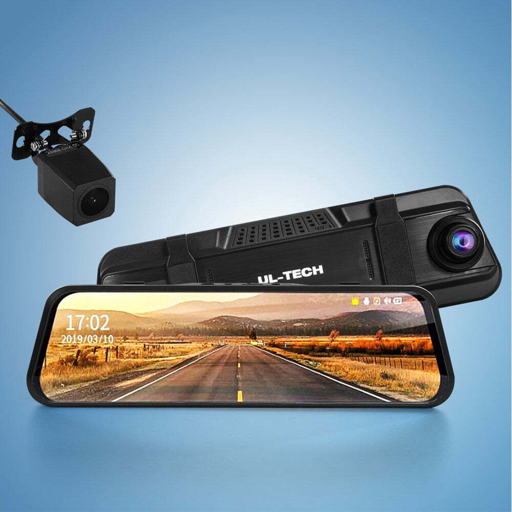 Dash Camera 1080P 9.66" Front Rear View, Dash Camera 1080P 9.66" Front Rear View