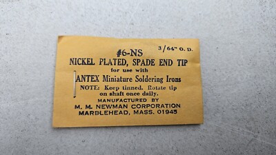 Antex Mini Soldering Irons, Ni Plated Spade Point Tip #6-NS - NEW IN PACKAGING
