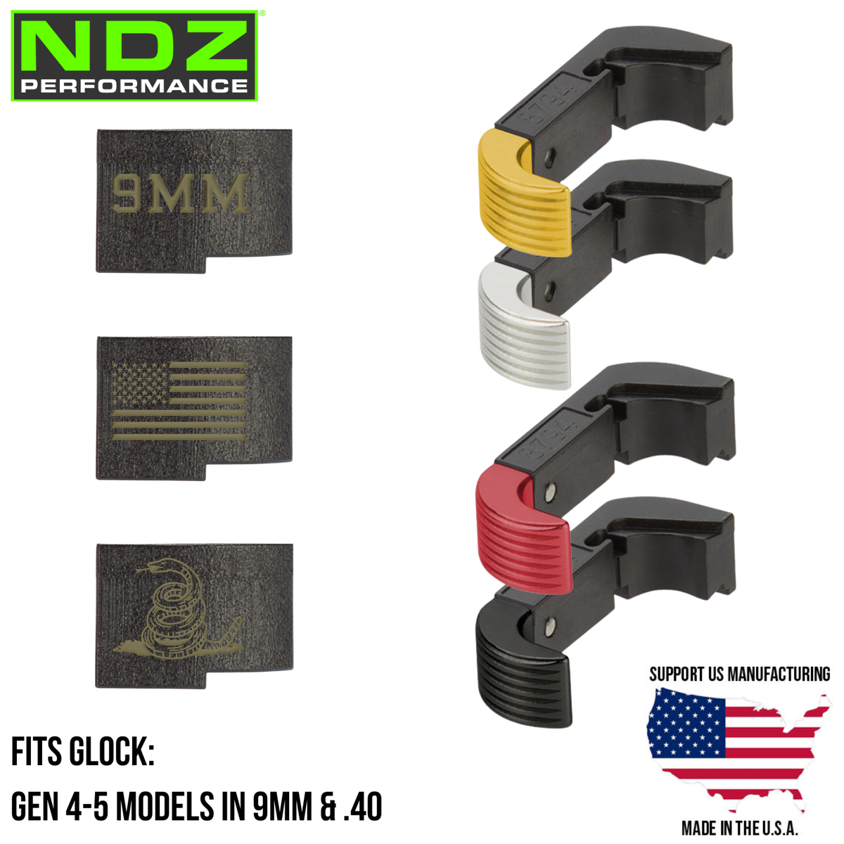 NDZ Glock 17 19 26 45 Gen 4/5 Extended Modular Magazine Release