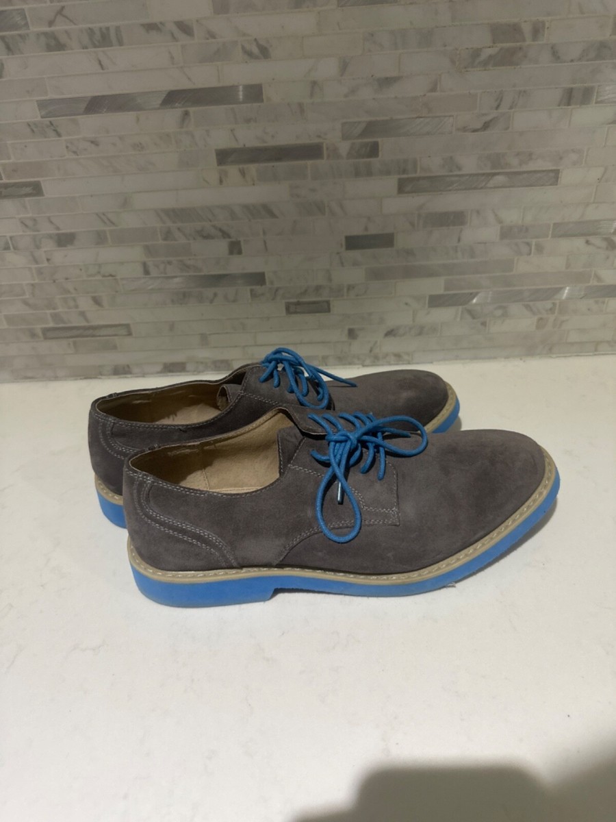 Florsheim Gray Suede Leather Casual Lace Up Oxfords Shoes  display picture 3
