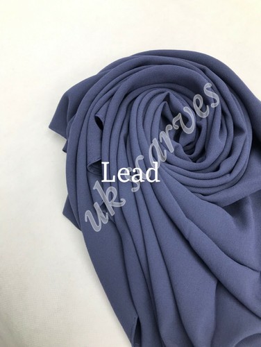 New DUBAI made Premium Plain Chiffon Maxi Hijab Scarf Shawl Head Wrap Sarong - Picture 32 of 102