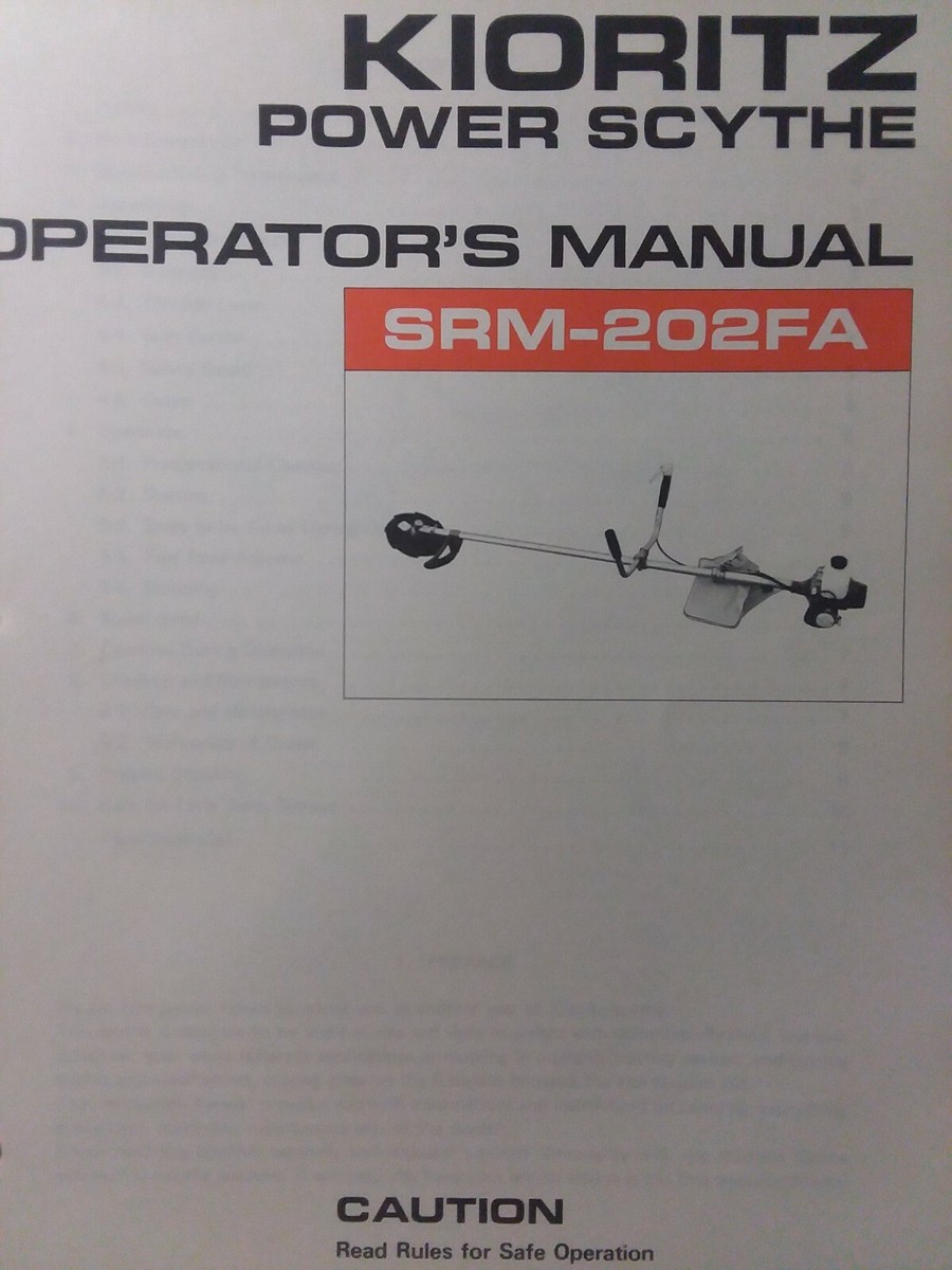 ECHO Kioritz SRM-202FA Gasoline Brushcutter Power Scythe Owner