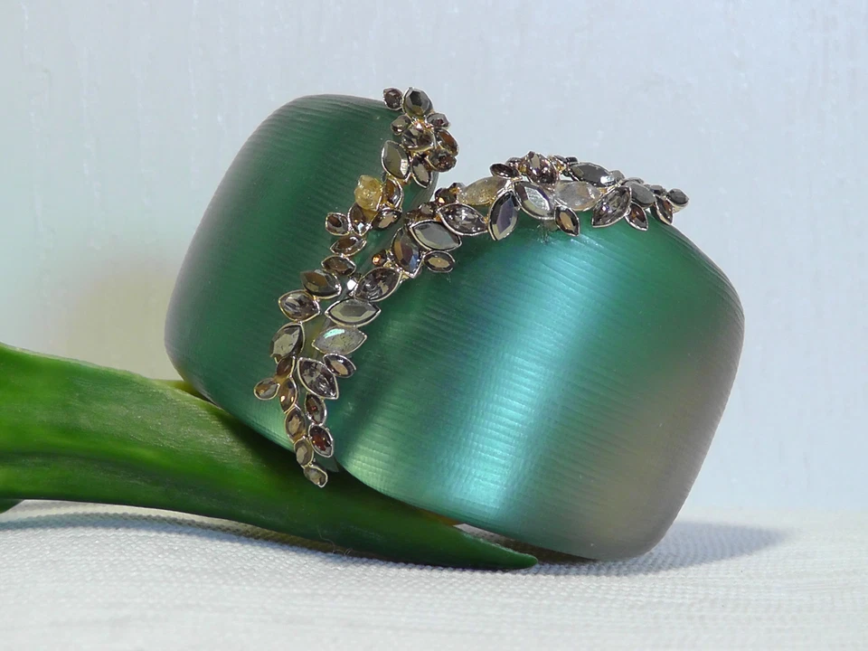 NOVA Pulseira de Joias Semipreciosas Alexis Bittar Azul-petróleo Lucite