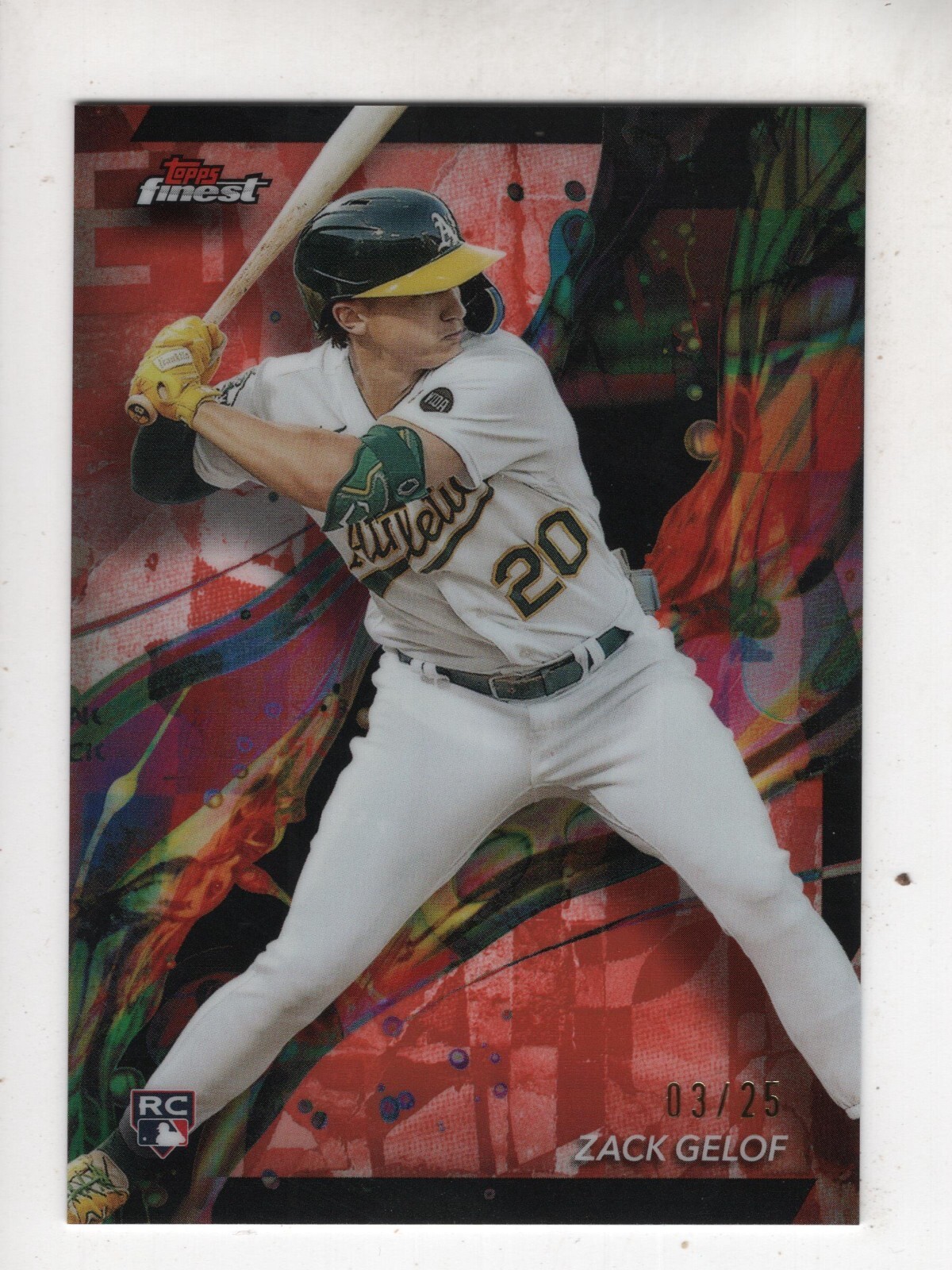 2024 Topps Finest Zack Gelof Orange Refractor Rookie RC #59!    03/25