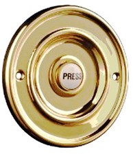 Solid Polished 3" Brass & China Round Victorian Door Bell Push Switch (PB1419)
