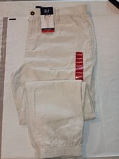 Gap Women's Elastic Waistband Twill Jogger Pants With Pockets-Color Birch - XL